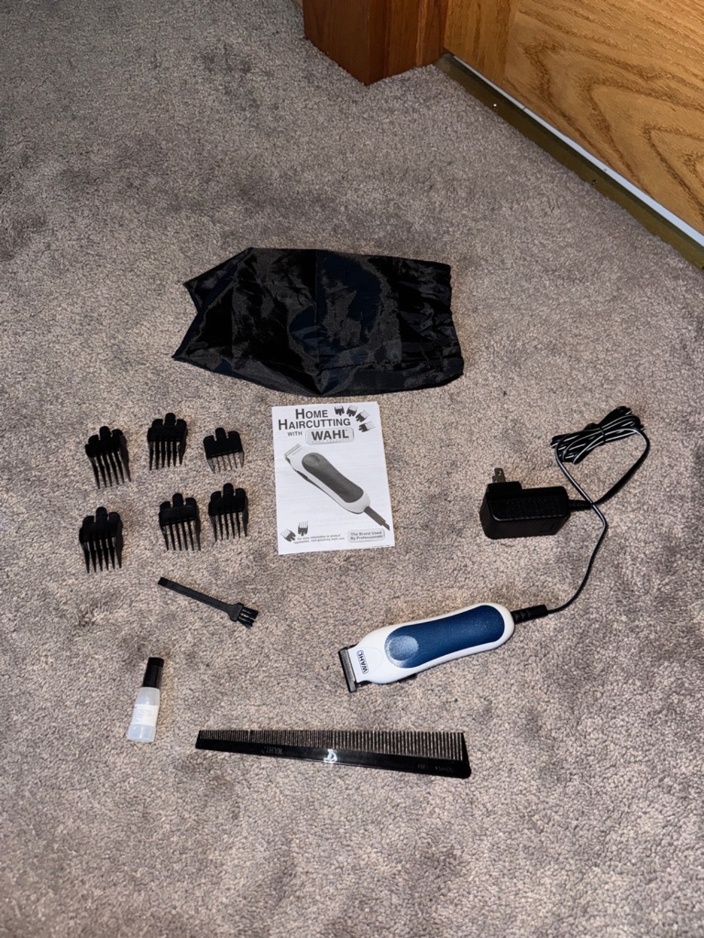 Wahl Mini Haircut Touch Up Clipper Kit Corded Trimmer Guards Comb Set Complete